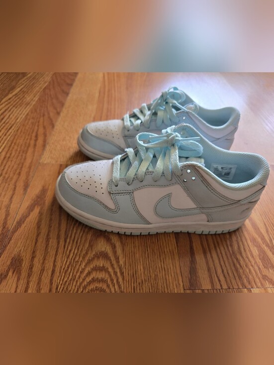 Nike Other - Dunk Low Big Kids Size 5 White And Light Blue Sneakers